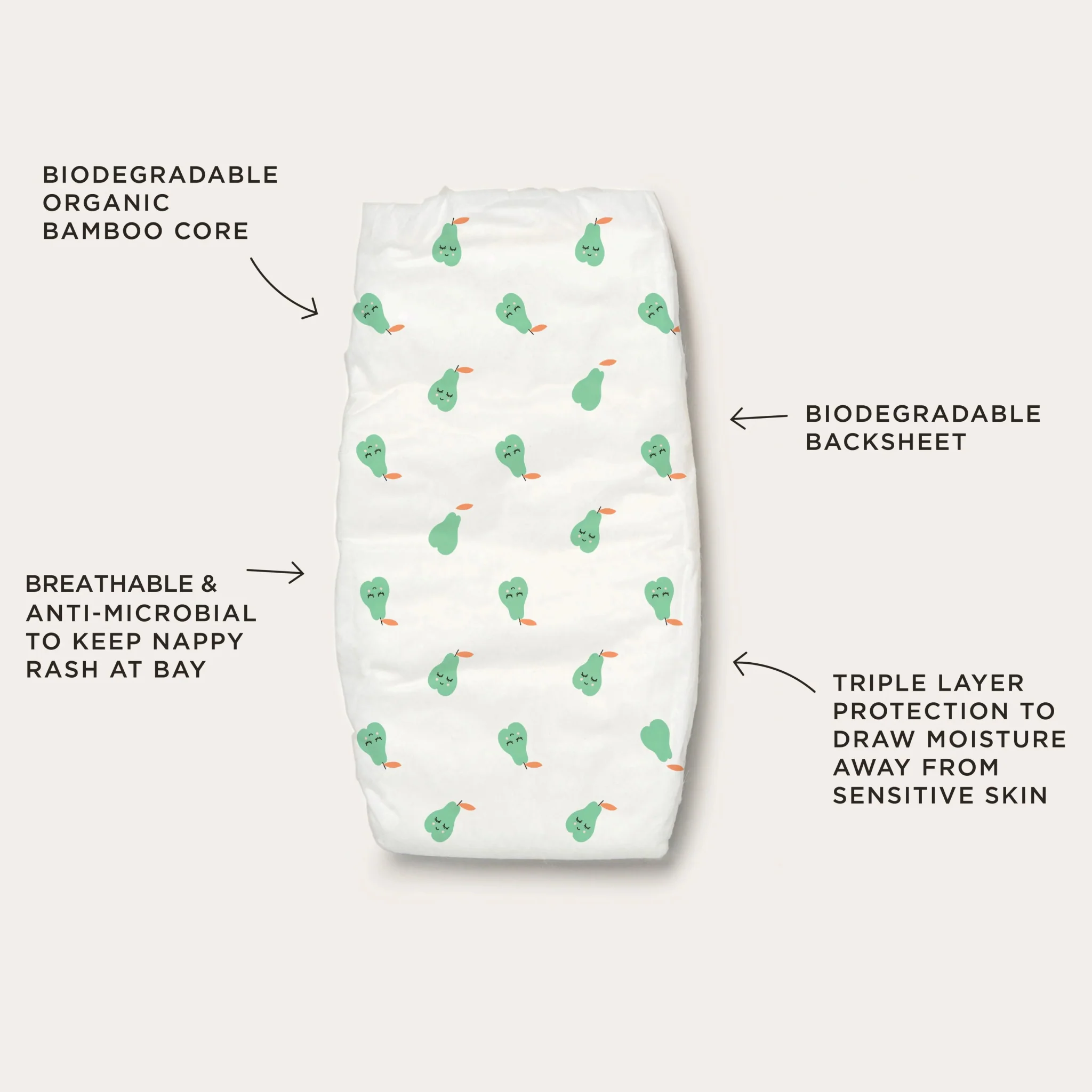 Tooshies 74% Organic Bamboo Nappies Size 3 Crawler 6-11kg , 2pk of 44 Nappies. - Image 3