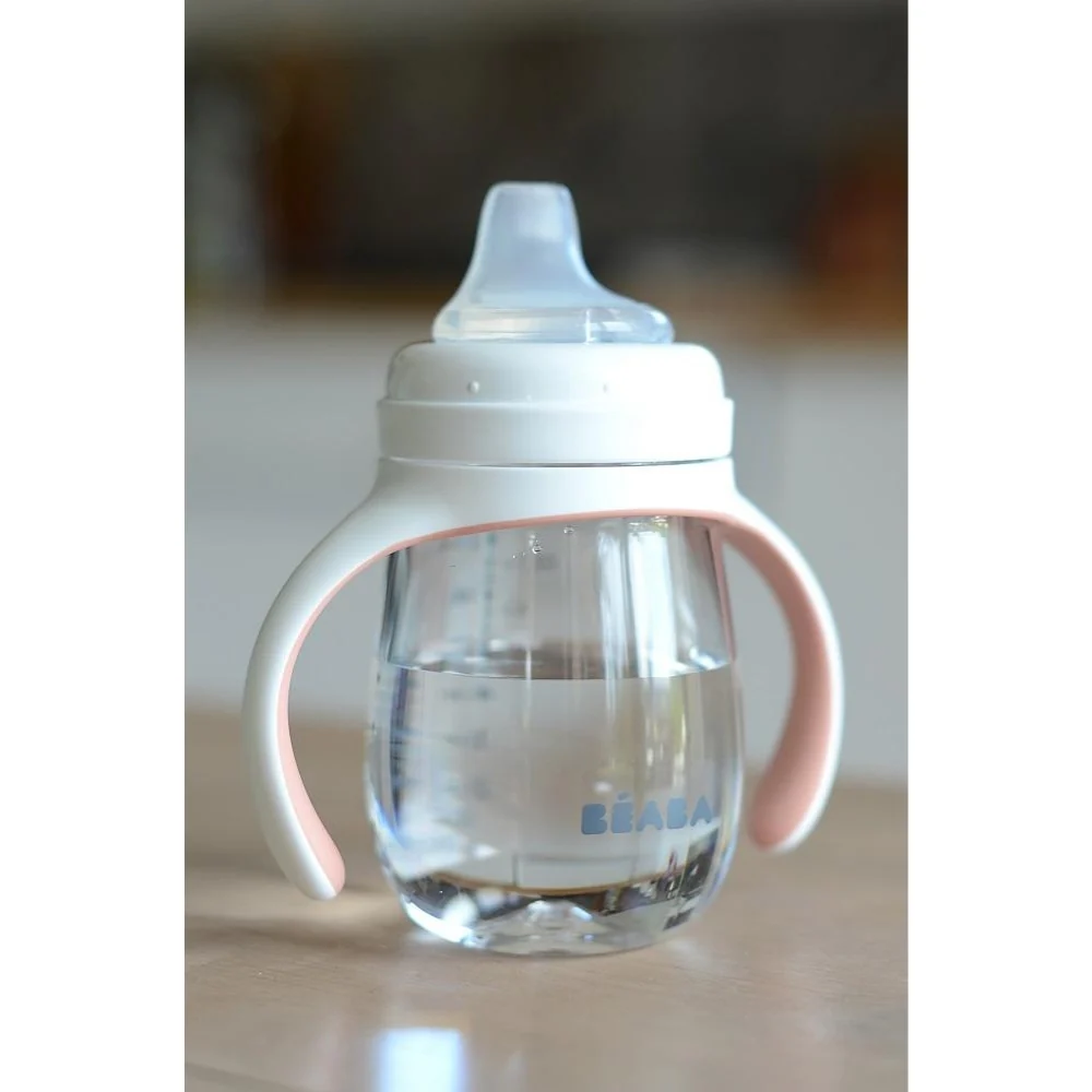 BEABA 2-IN-1 BOTTLE TO SIPPY LEARNING CUP 210ML - VINTAGE PINK - Image 6