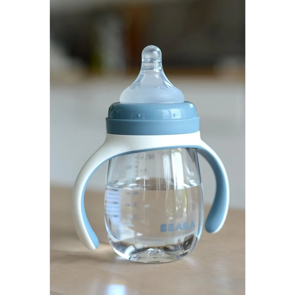 BEABA 2-IN-1 BOTTLE TO SIPPY LEARNING CUP 210ML - WINDY BLUE.  NEW - Image 5