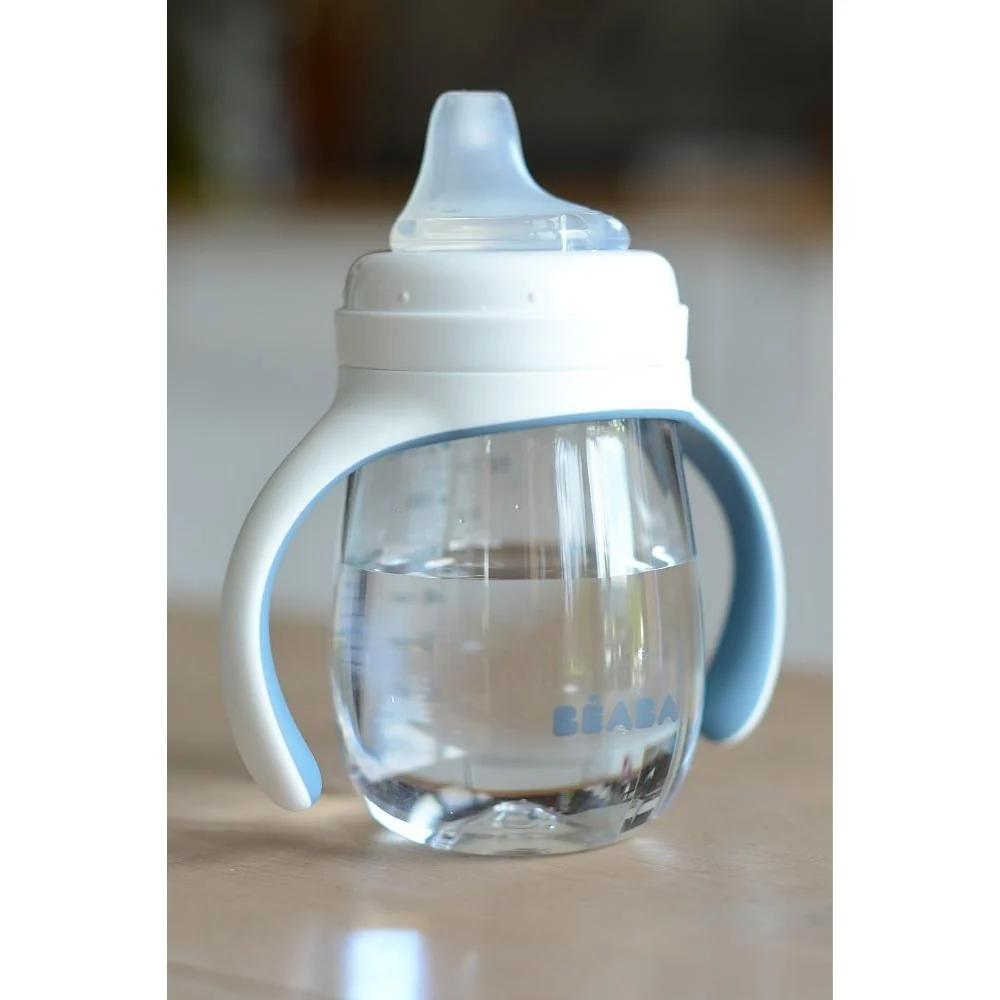 BEABA 2-IN-1 BOTTLE TO SIPPY LEARNING CUP 210ML - WINDY BLUE.  NEW - Image 6