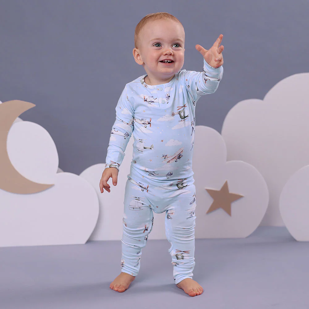 Snuggle Hunny, Taking Flight Long Sleeve Organic Growsuit - Image 4