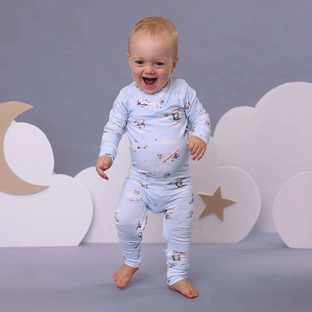 Snuggle Hunny, Taking Flight Long Sleeve Organic Growsuit - Image 5