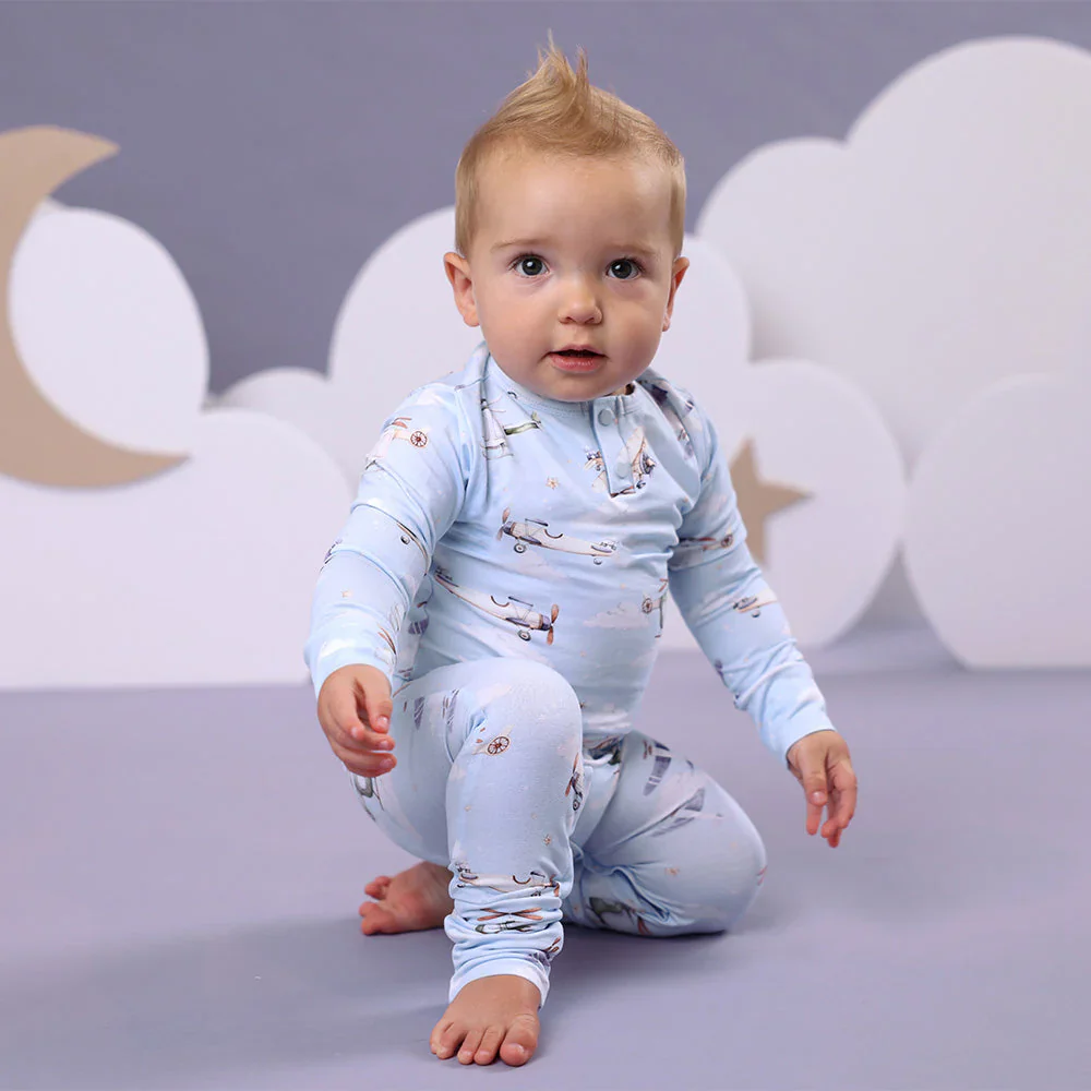 Snuggle Hunny, Taking Flight Long Sleeve Organic Growsuit - Image 6