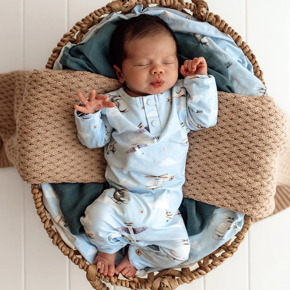 Snuggle Hunny, Taking Flight Long Sleeve Organic Growsuit - Image 8